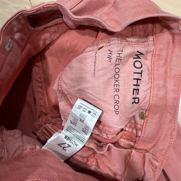 Mother The Looker Crop Jeans Women's 27 Red Pink Glam Boho Party New York - Picture 6 of 9